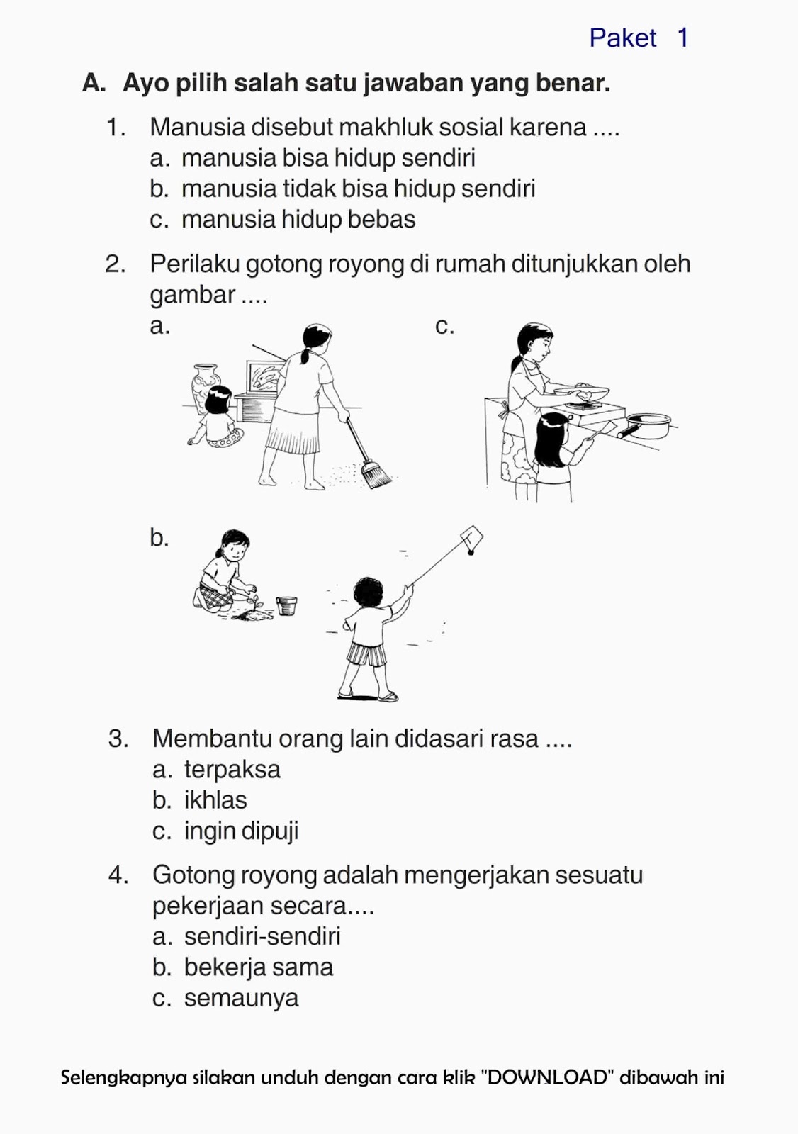 Soal Pkn Kelas 1 Sd Semester 1 Kurikulum 2013 Dalchaebi