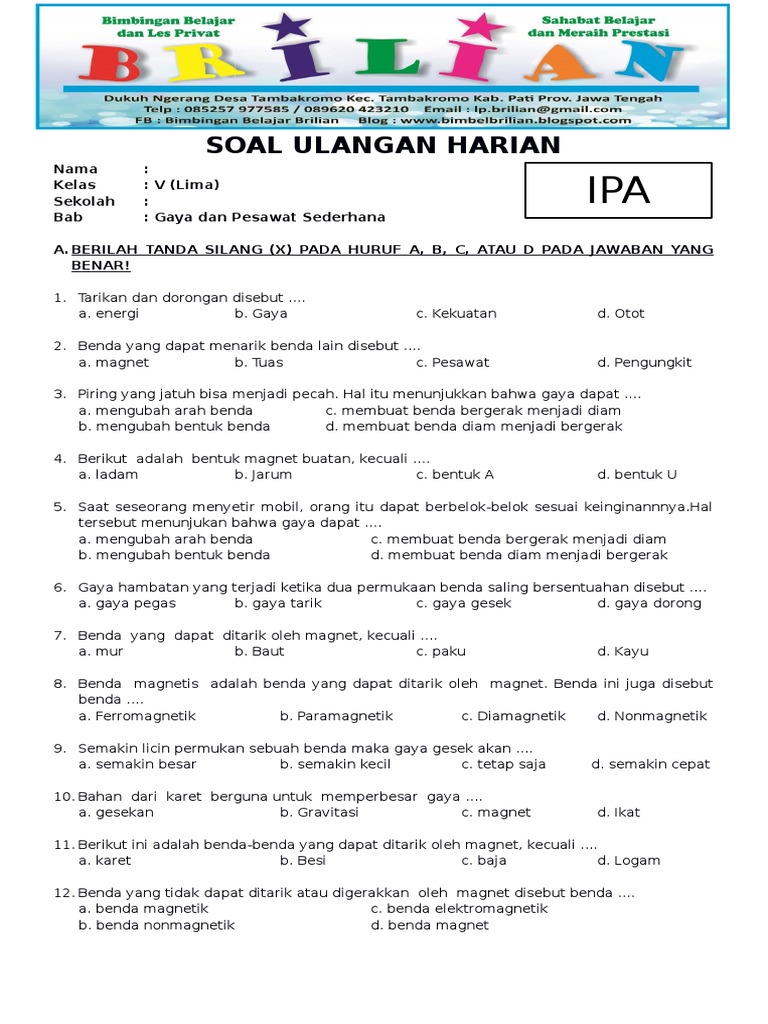 15 Contoh Soal IPA Kelas 5 Semester 1 Terbaru yang Sering Muncul Saat Ujian Sekolah