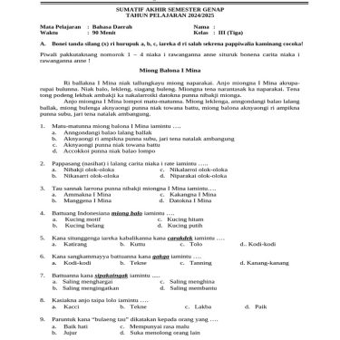 5 Rahasia Mudah Memahami Soal Bahasa Daerah Kelas 3 Semester 1 Agar Nilai Anak Maksimal