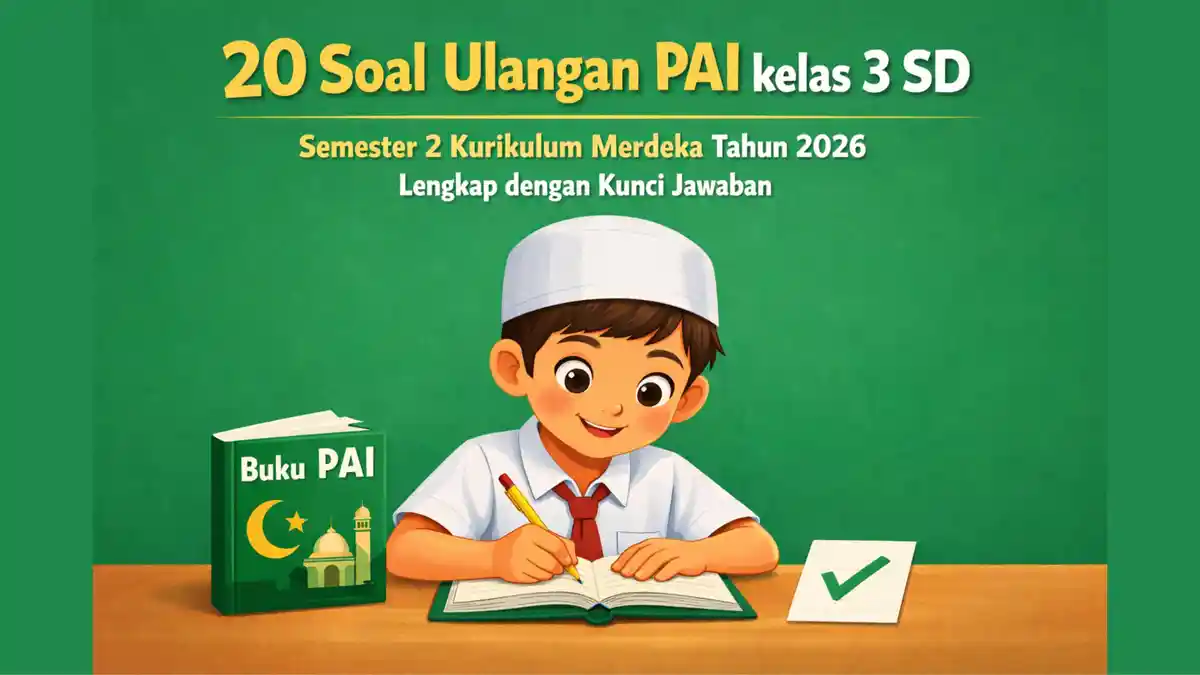20 Soal Ulangan PAI kelas 3 SD Semester 2 Kurikulum Merdeka Tahun 2026