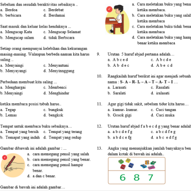 7 Rahasia Mudah Memahami Soal Ujian Kelas 1 SD Semester 1 Agar Anak Lulus Dengan Nilai A