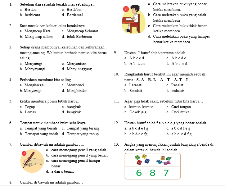 7 Rahasia Mudah Memahami Soal Ujian Kelas 1 SD Semester 1 Agar Anak Lulus Dengan Nilai A