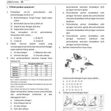 contoh soal ipa kelas 9 semester 1
